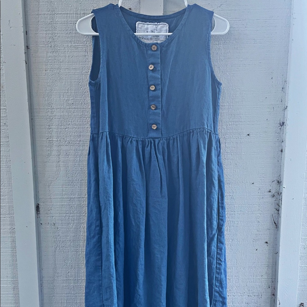 Lovely blue linen day dress XS